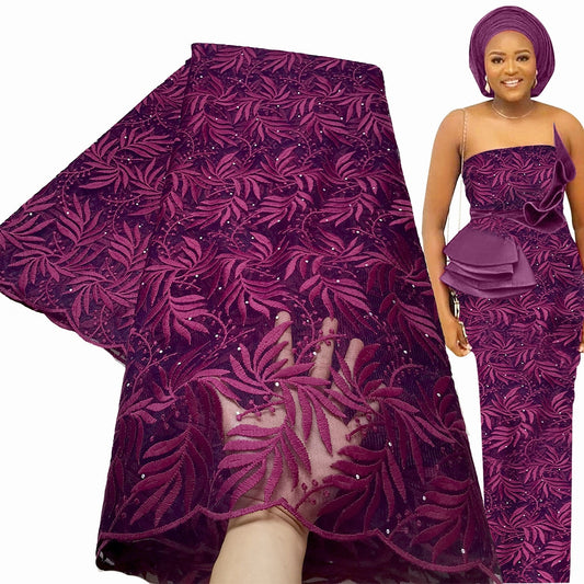 5 Yards High Nigerian Women Wedding Asoebi French Tulle Lace